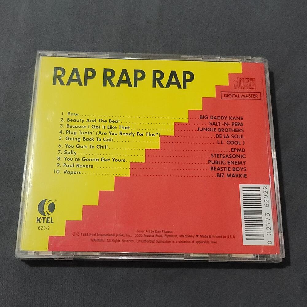 Vtg 1988 RAP RAP RAP Compilation CD Hip Hop - Picture 2 of 5